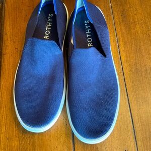 Rothy’s navy blue slip ons